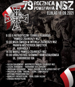 79. rocznica powstania NSZ, Elbląg 2021 r. - plakat